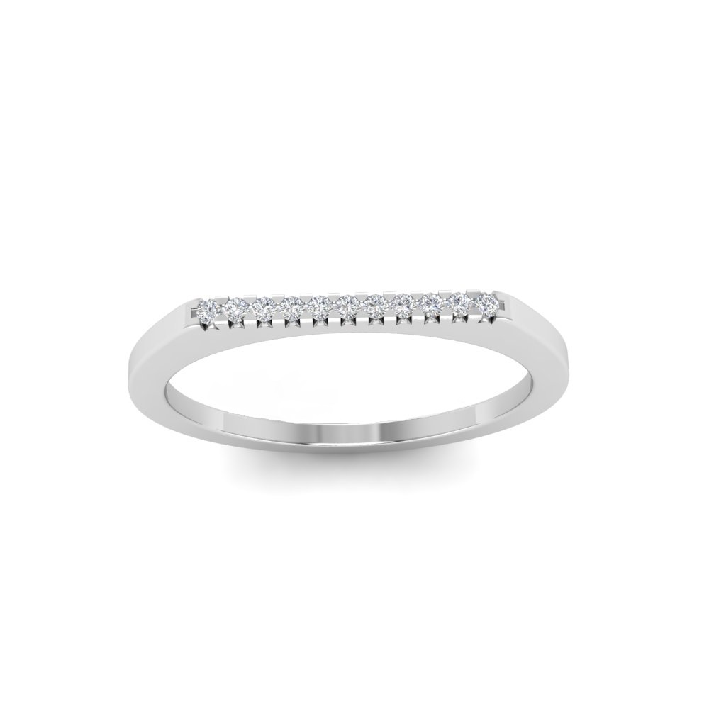 Near Colorless Lab Diamond Pavé Flat Top Stackable Band